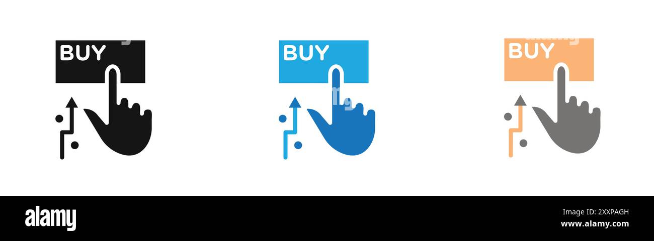 Auf Lager kaufen Icon Outline Kollektion oder Set in Schwarz-weiß Stock Vektor