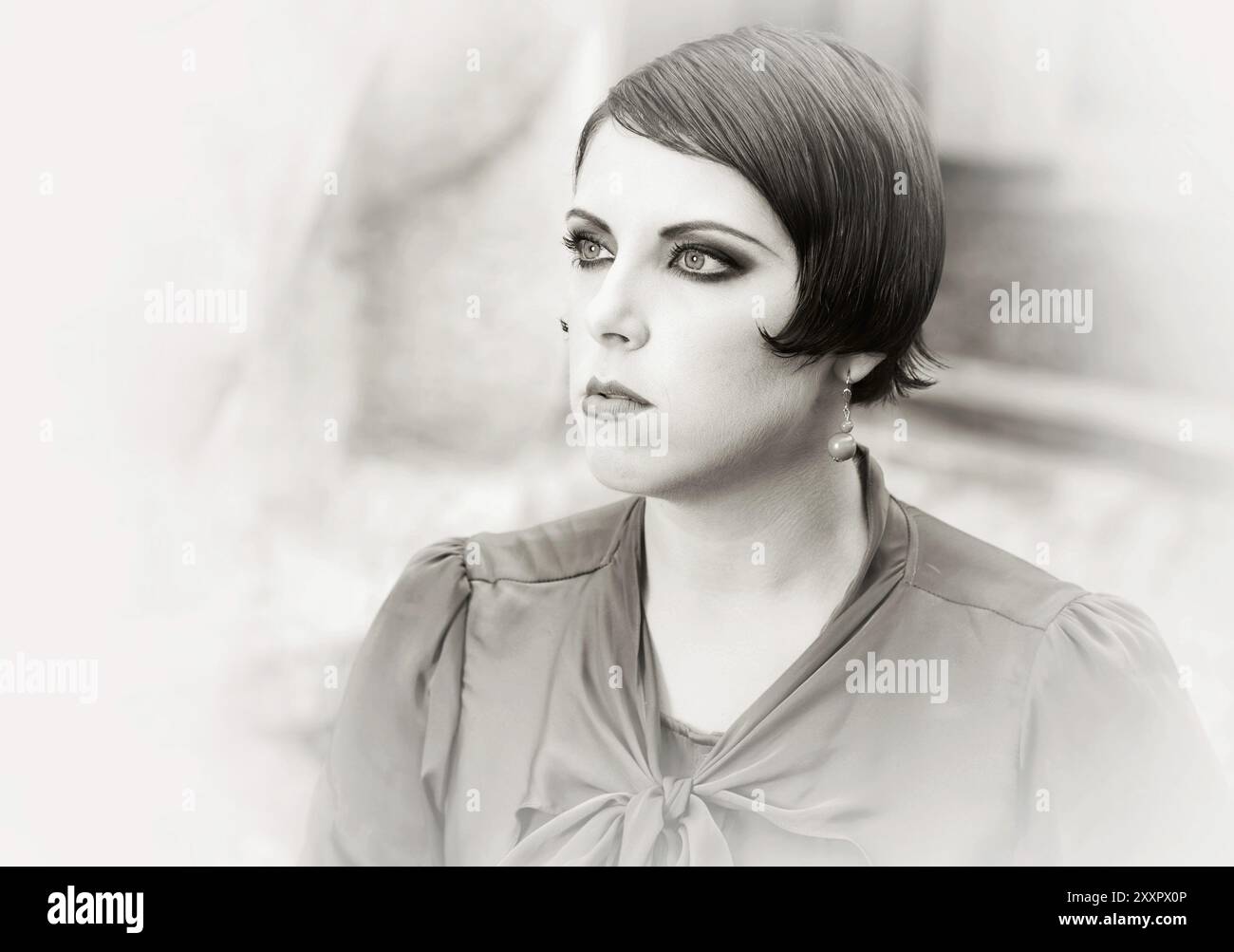 Retrospektive Überprüfung. 20-s XX Jahrhundert. Schwarzweiß-Serie Stockfoto