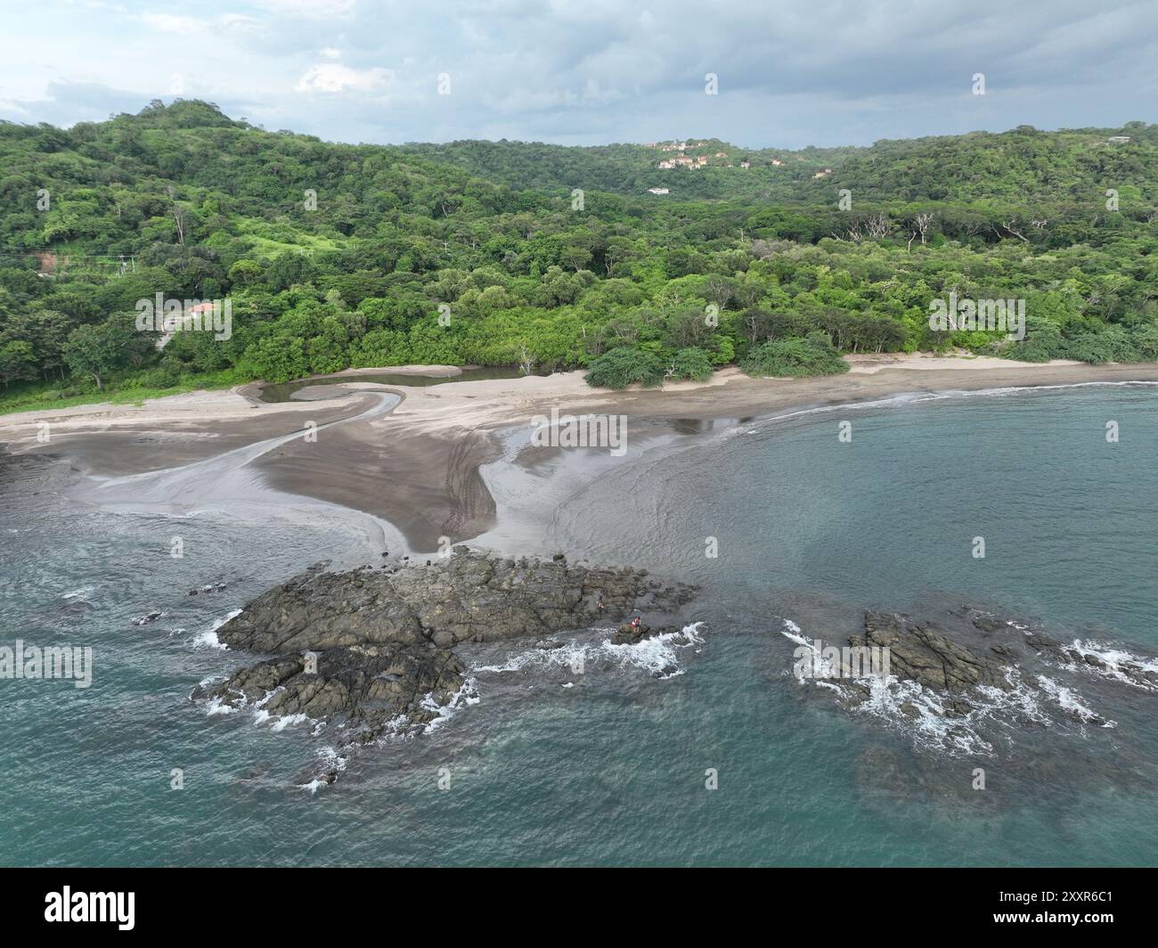 Luftaufnahme von Playa Panama, Bahia Culebra und Halbinsel Papagayo in Guanacaste, Costa Rica Stockfoto