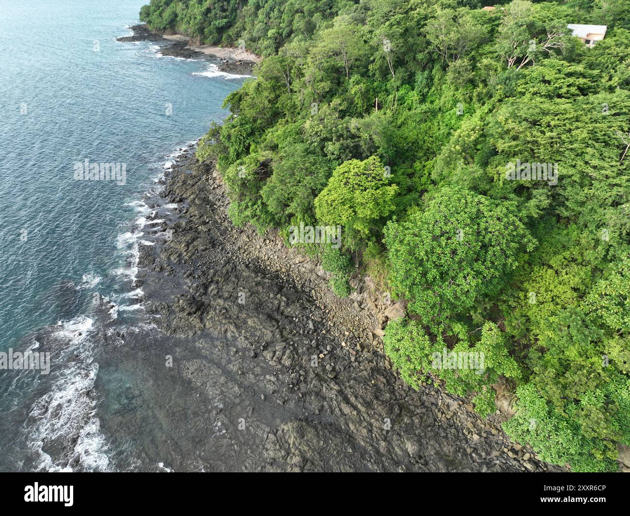 Luftaufnahme von Playa Panama, Bahia Culebra und Halbinsel Papagayo in Guanacaste, Costa Rica Stockfoto