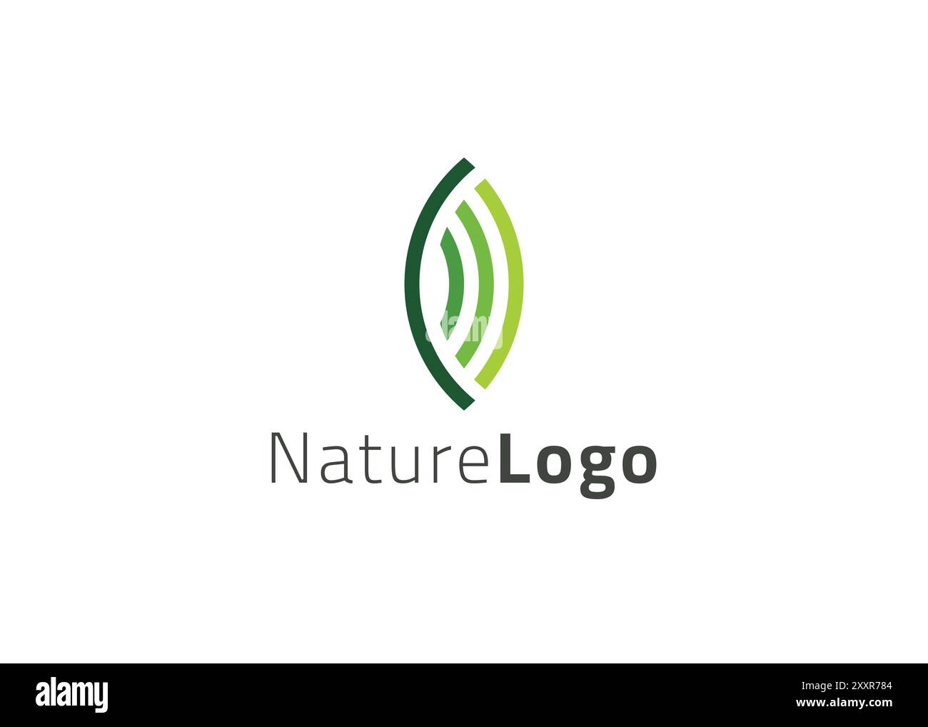 Grüne Vorlage mit abstraktem Blatt-Logo Stock Vektor