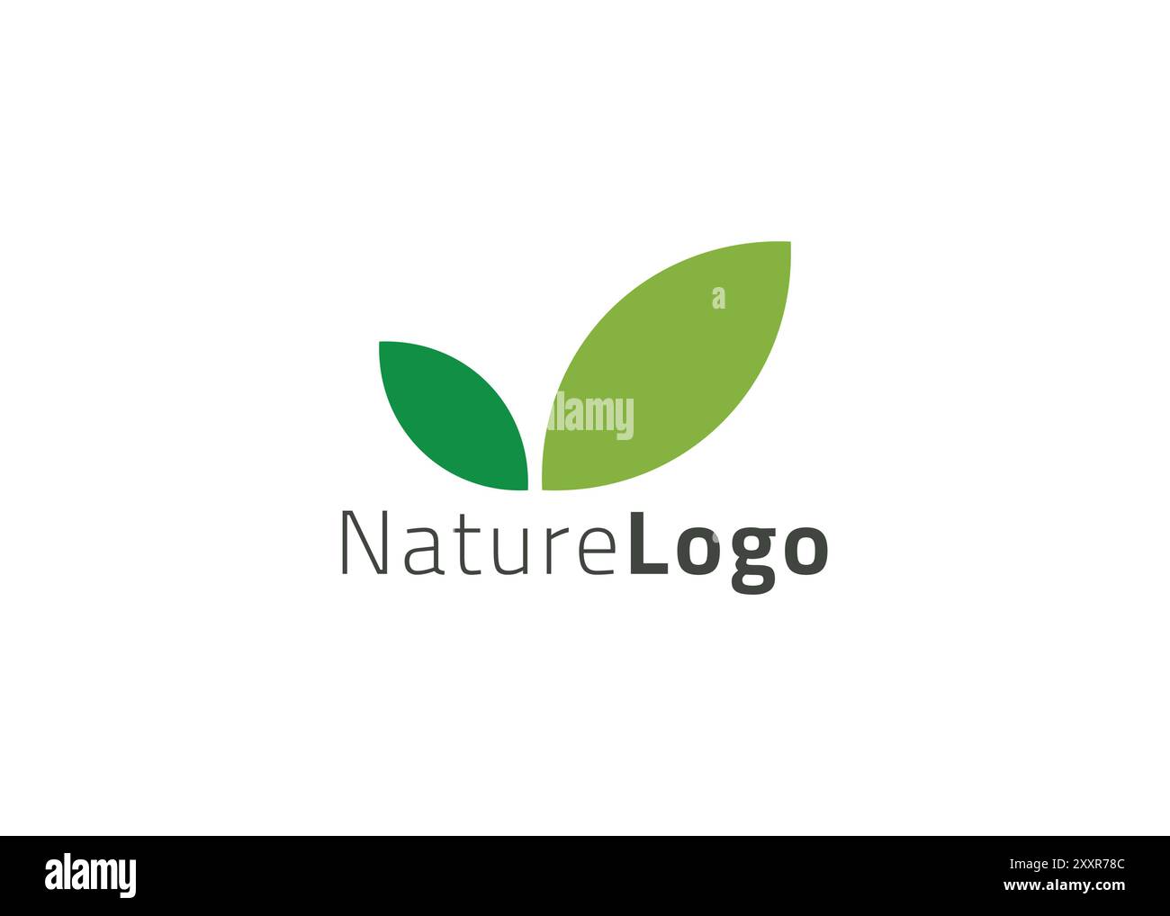 Grüne Vorlage mit abstraktem Blatt-Logo Stock Vektor