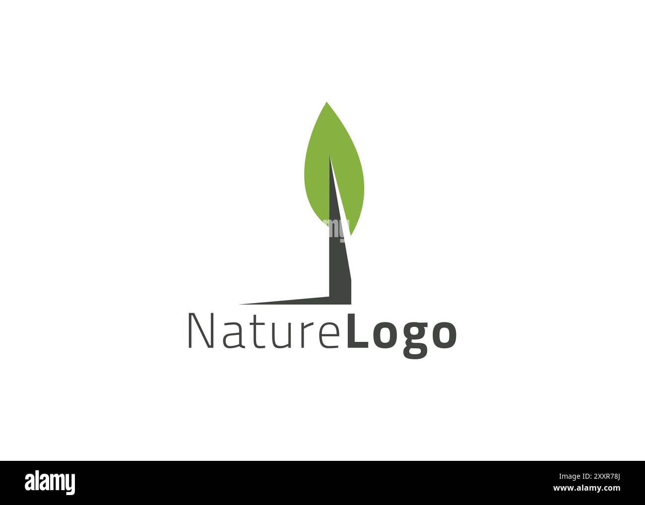 Grüne Vorlage mit abstraktem Blatt-Logo Stock Vektor