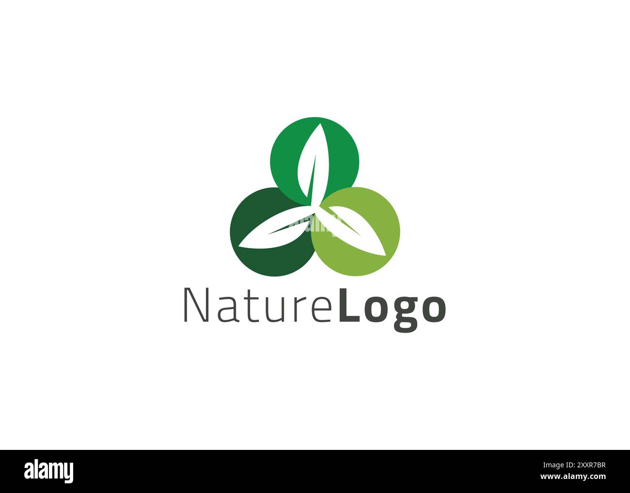 Grüne Vorlage mit abstraktem Blatt-Logo Stock Vektor