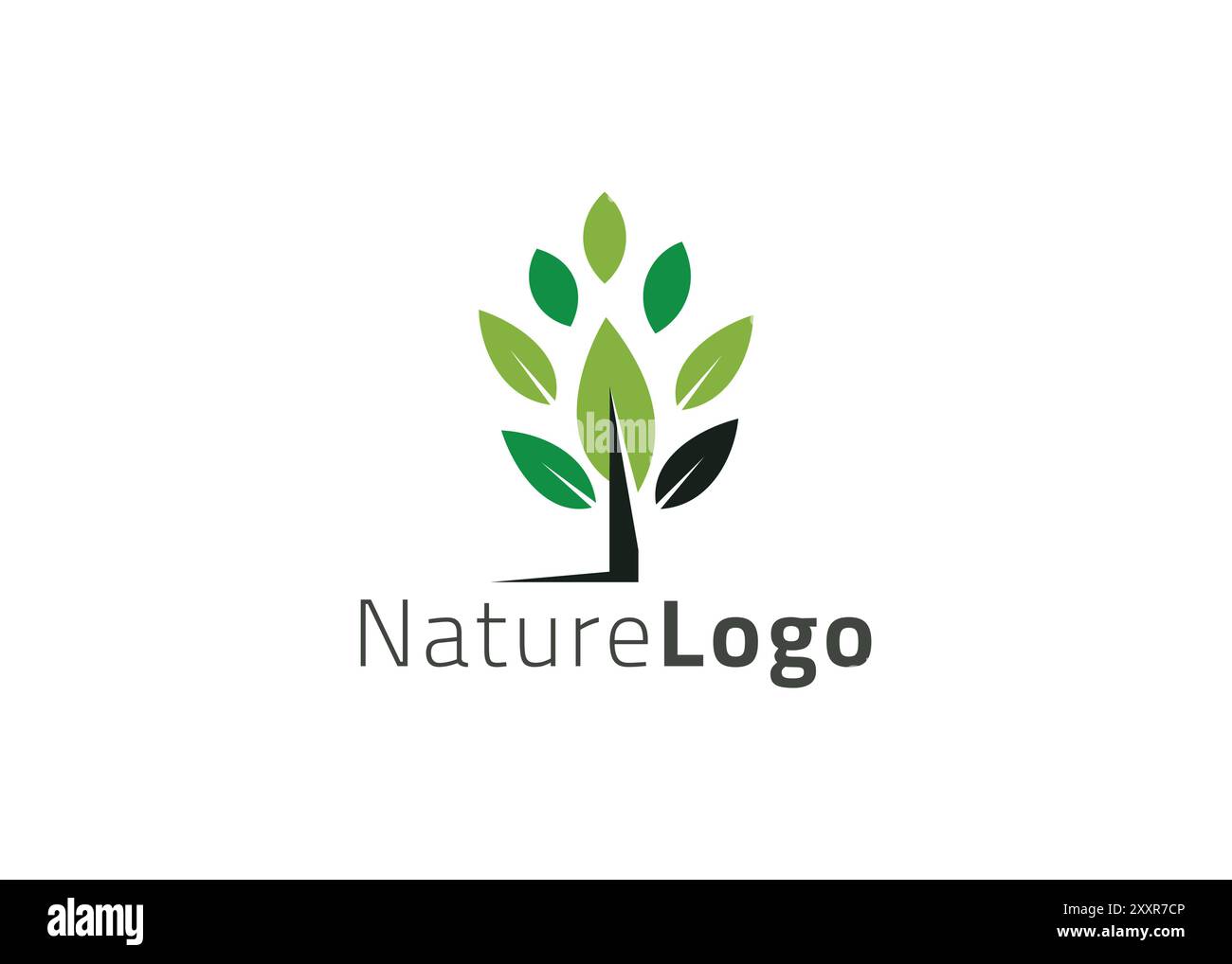 Grüne Vorlage mit abstraktem Blatt-Logo Stock Vektor