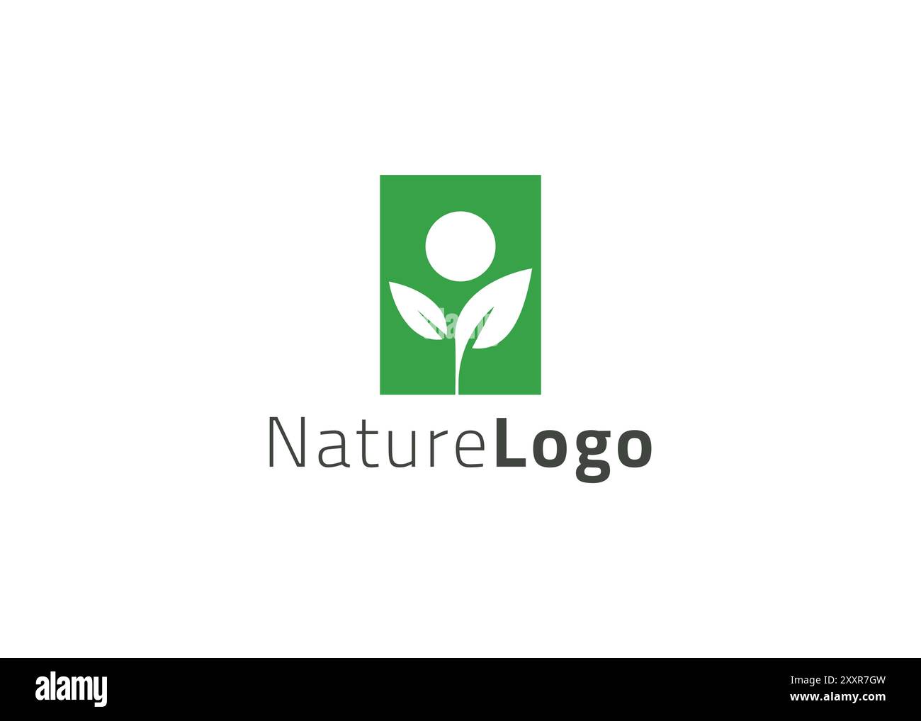 Grüne Vorlage mit abstraktem Blatt-Logo Stock Vektor