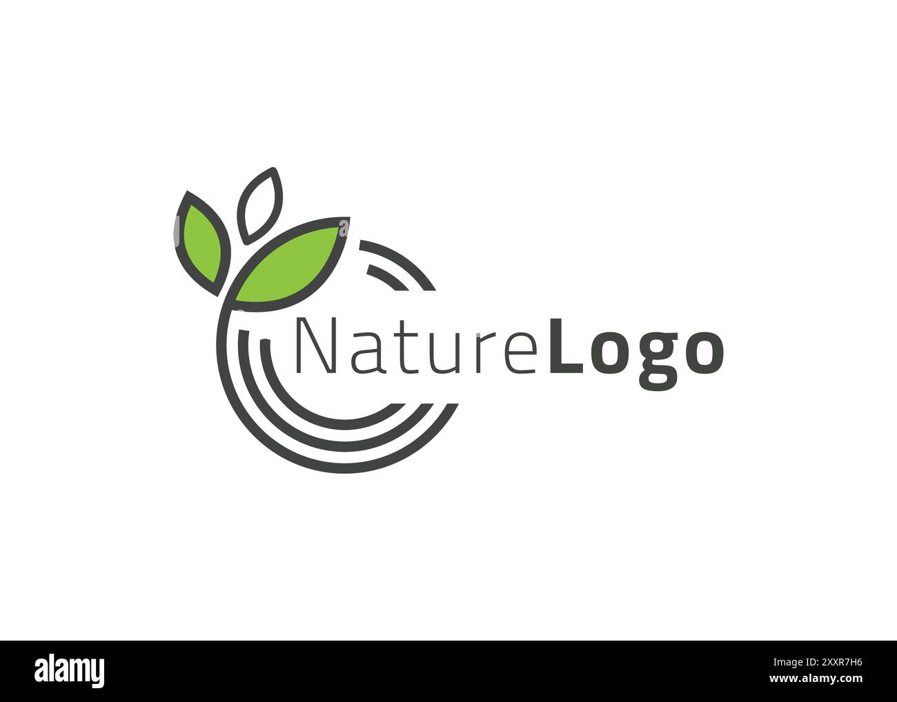 Grüne Vorlage mit abstraktem Blatt-Logo Stock Vektor