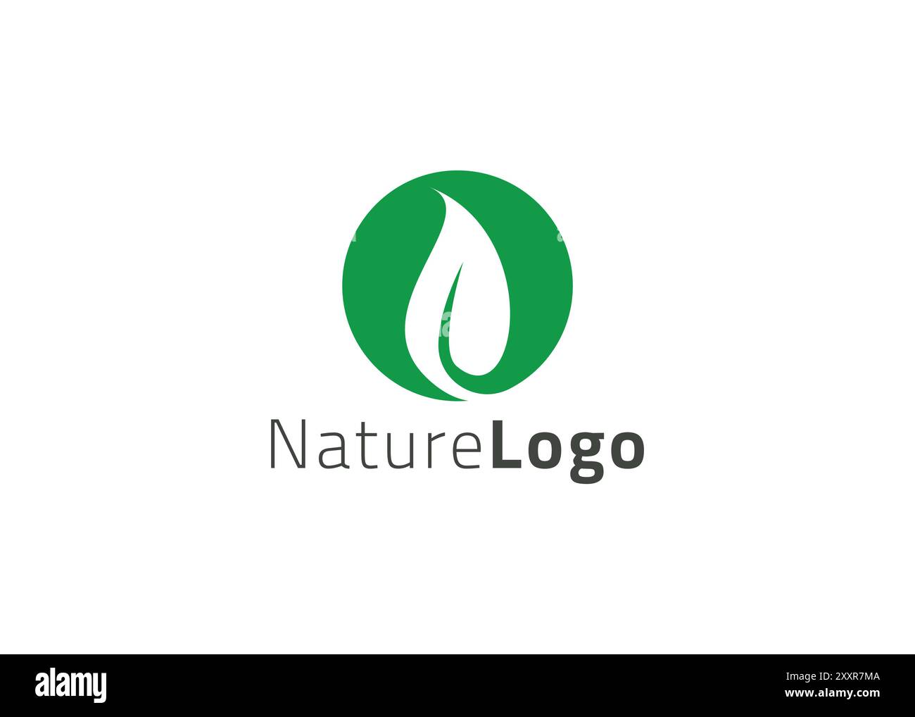 Grüne Vorlage mit abstraktem Blatt-Logo Stock Vektor