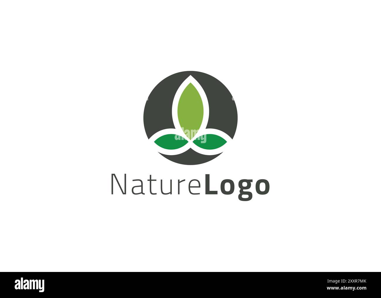 Grüne Vorlage mit abstraktem Blatt-Logo Stock Vektor