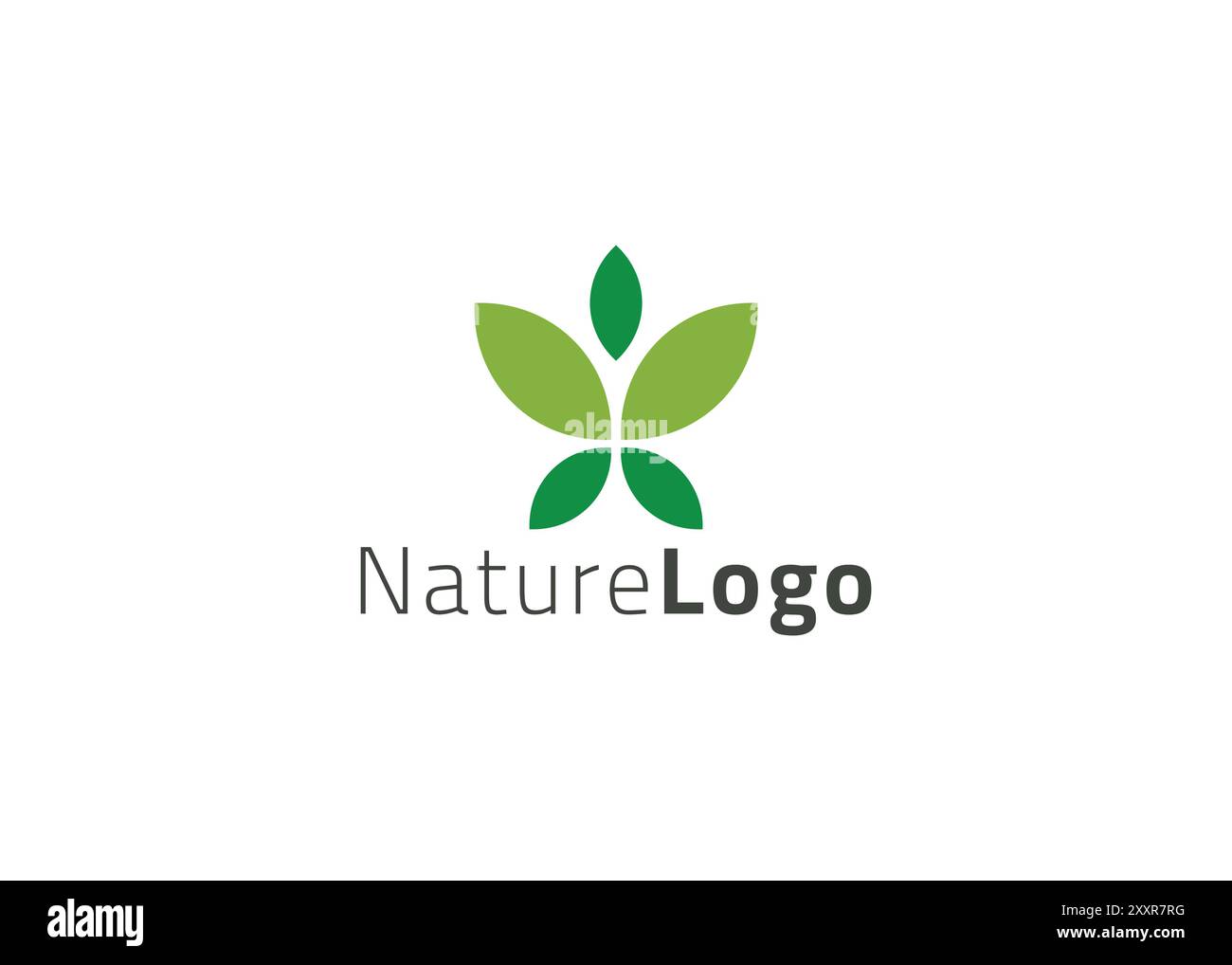 Grüne Vorlage mit abstraktem Blatt-Logo Stock Vektor