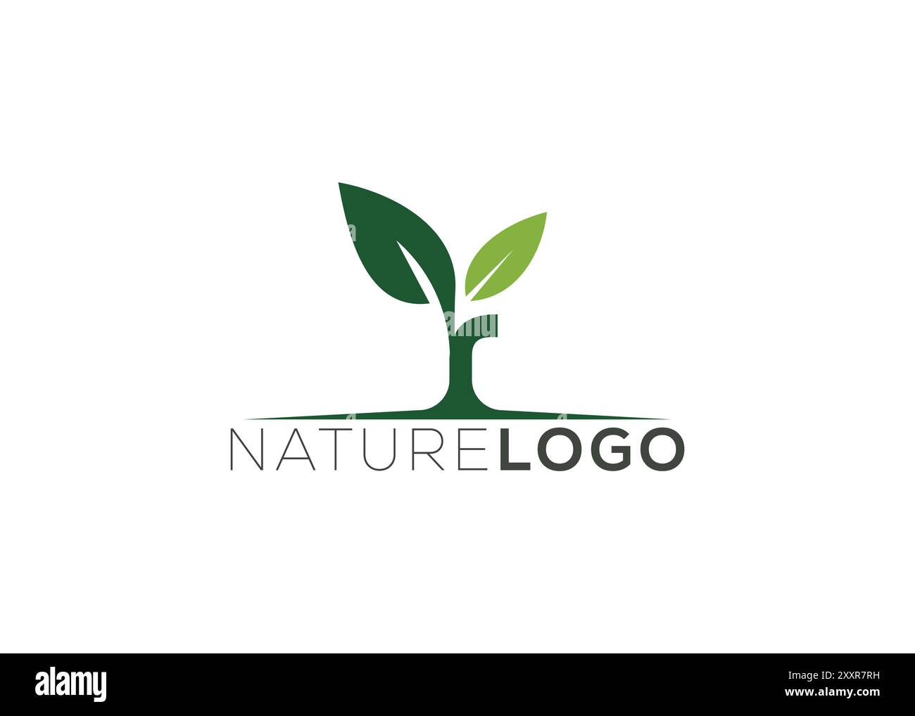 Letter R – Grüne Vorlage mit abstraktem Blatt-Logo Stock Vektor