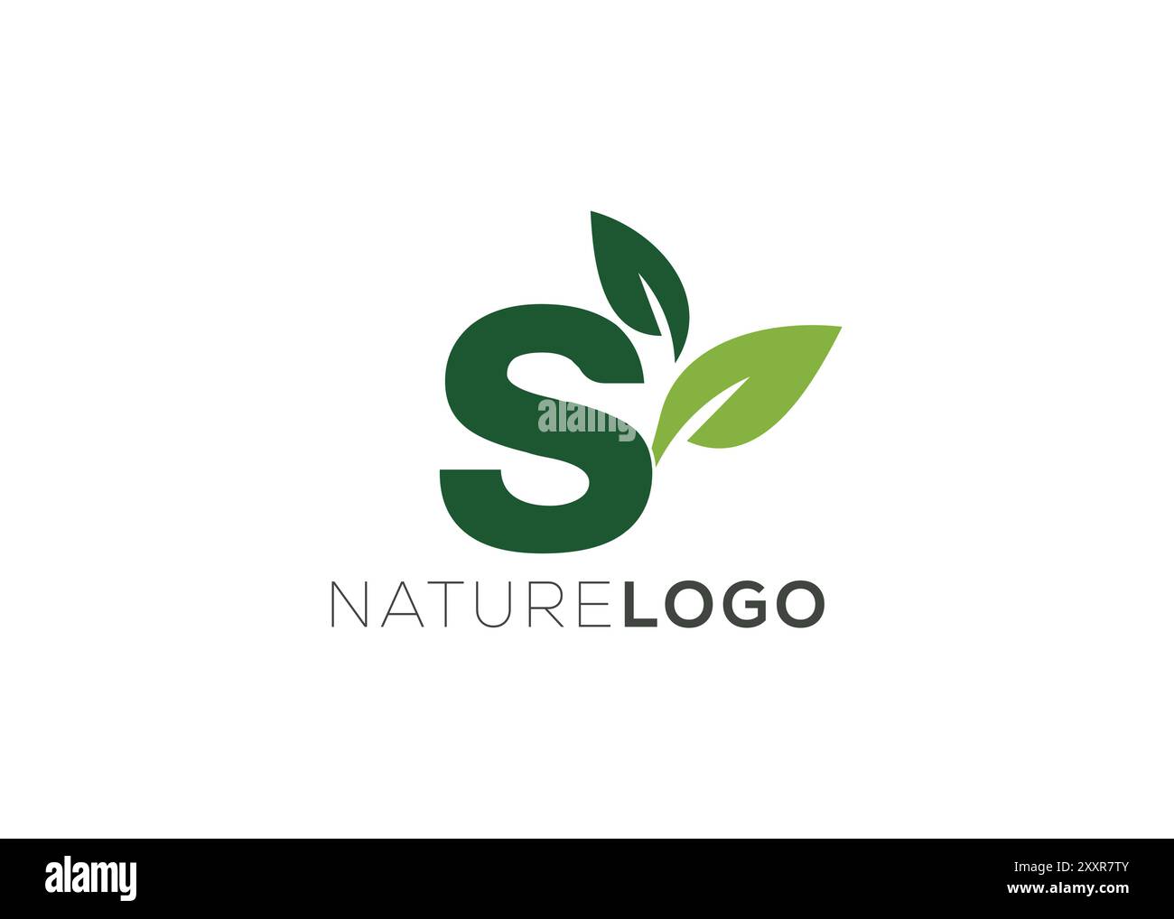 Letter S Grüne Vorlage mit abstraktem Blatt-Logo Stock Vektor