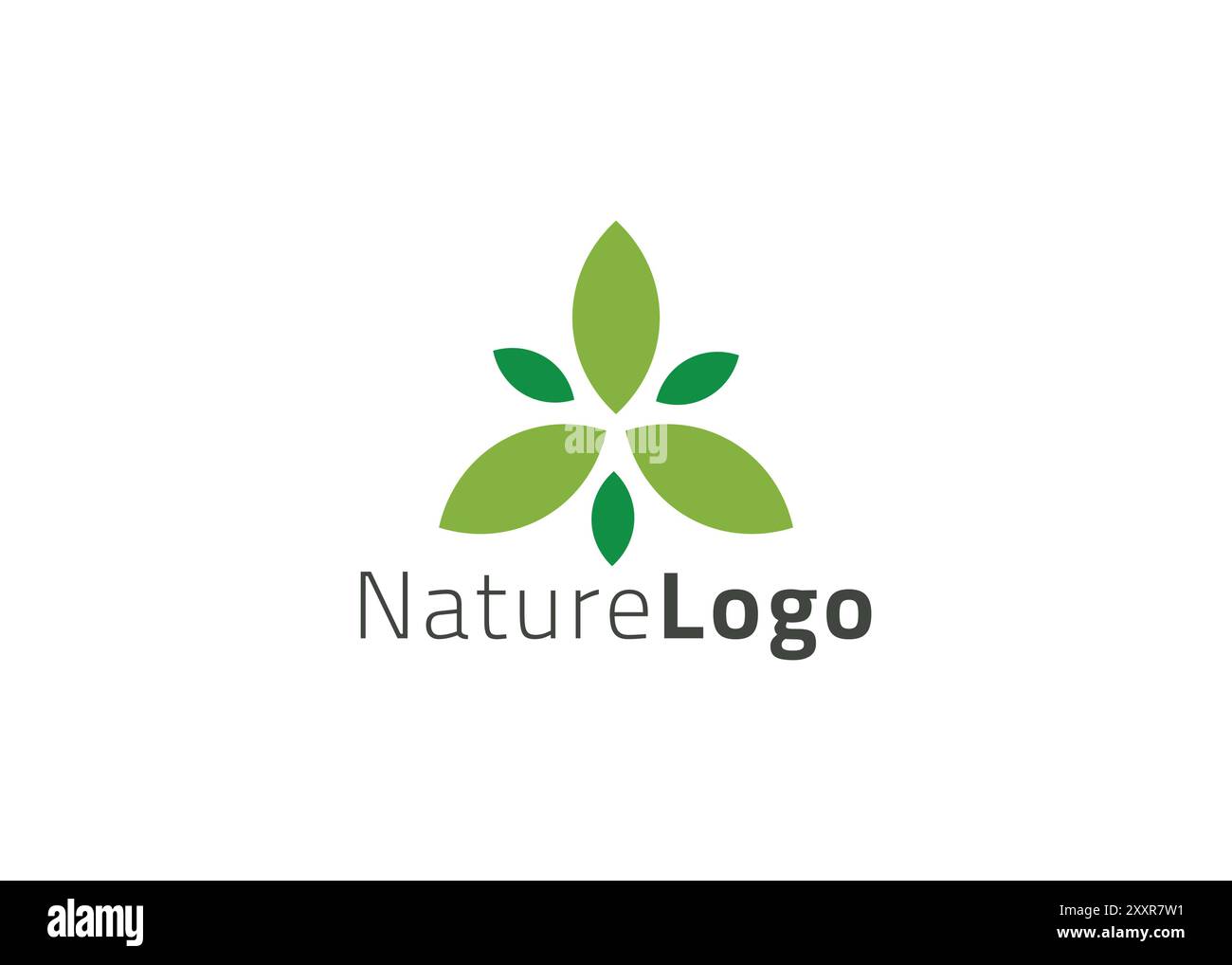 Grüne Vorlage mit abstraktem Blatt-Logo Stock Vektor