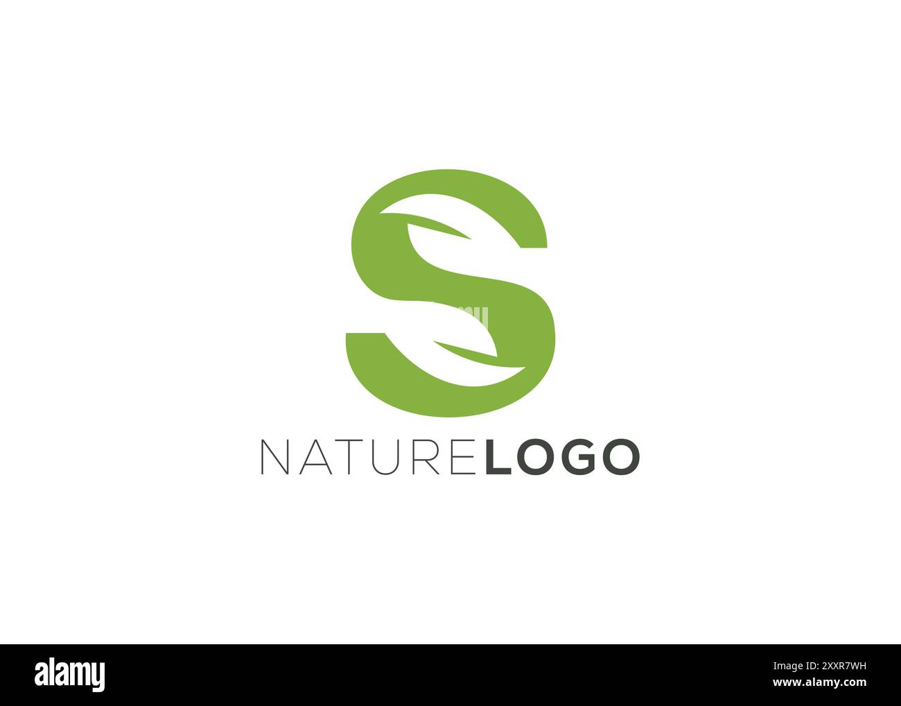 Letter S Grüne Vorlage mit abstraktem Blatt-Logo Stock Vektor