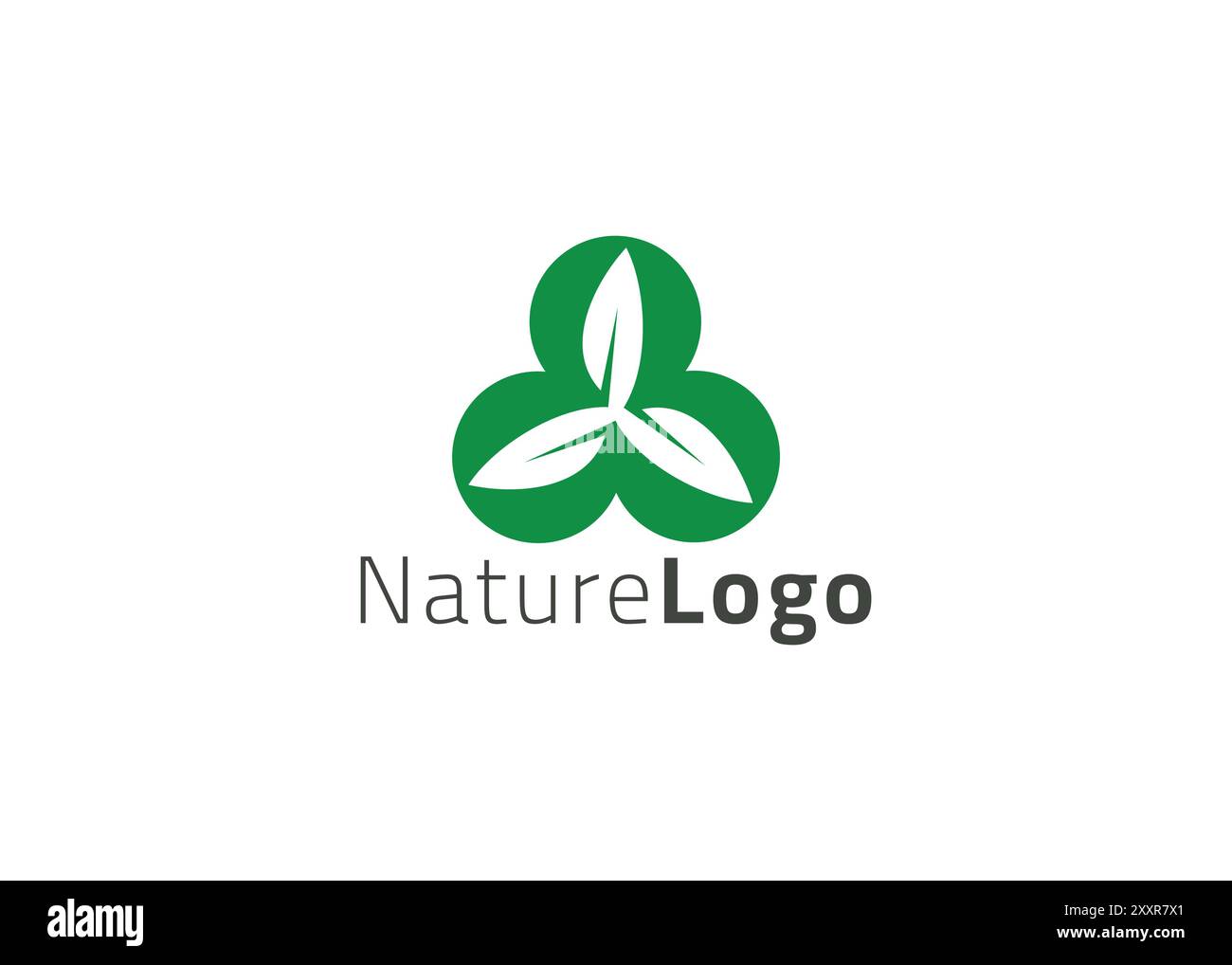 Grüne Vorlage mit abstraktem Blatt-Logo Stock Vektor