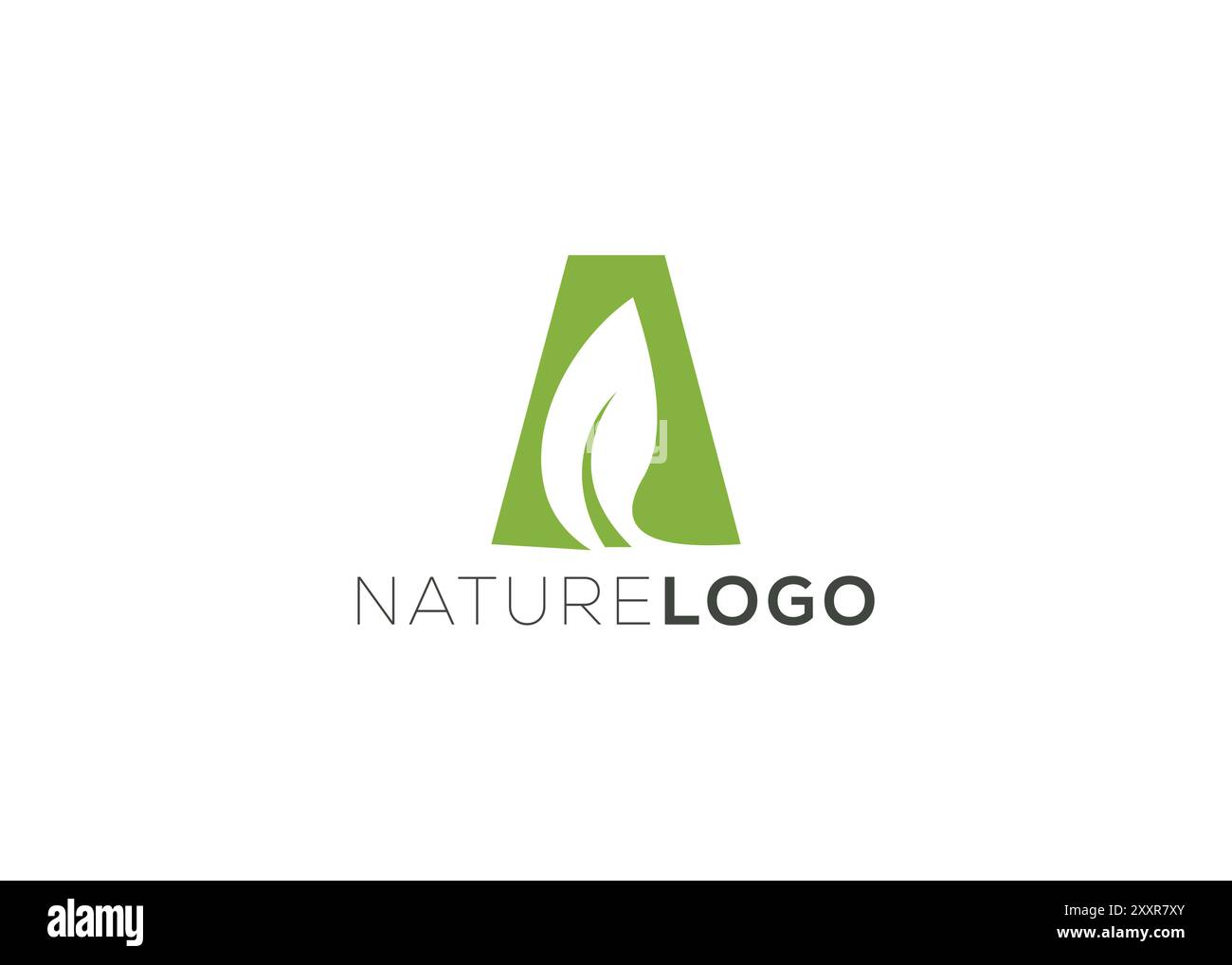 Letter A Green abstrakte Blattlogovorlage Stock Vektor