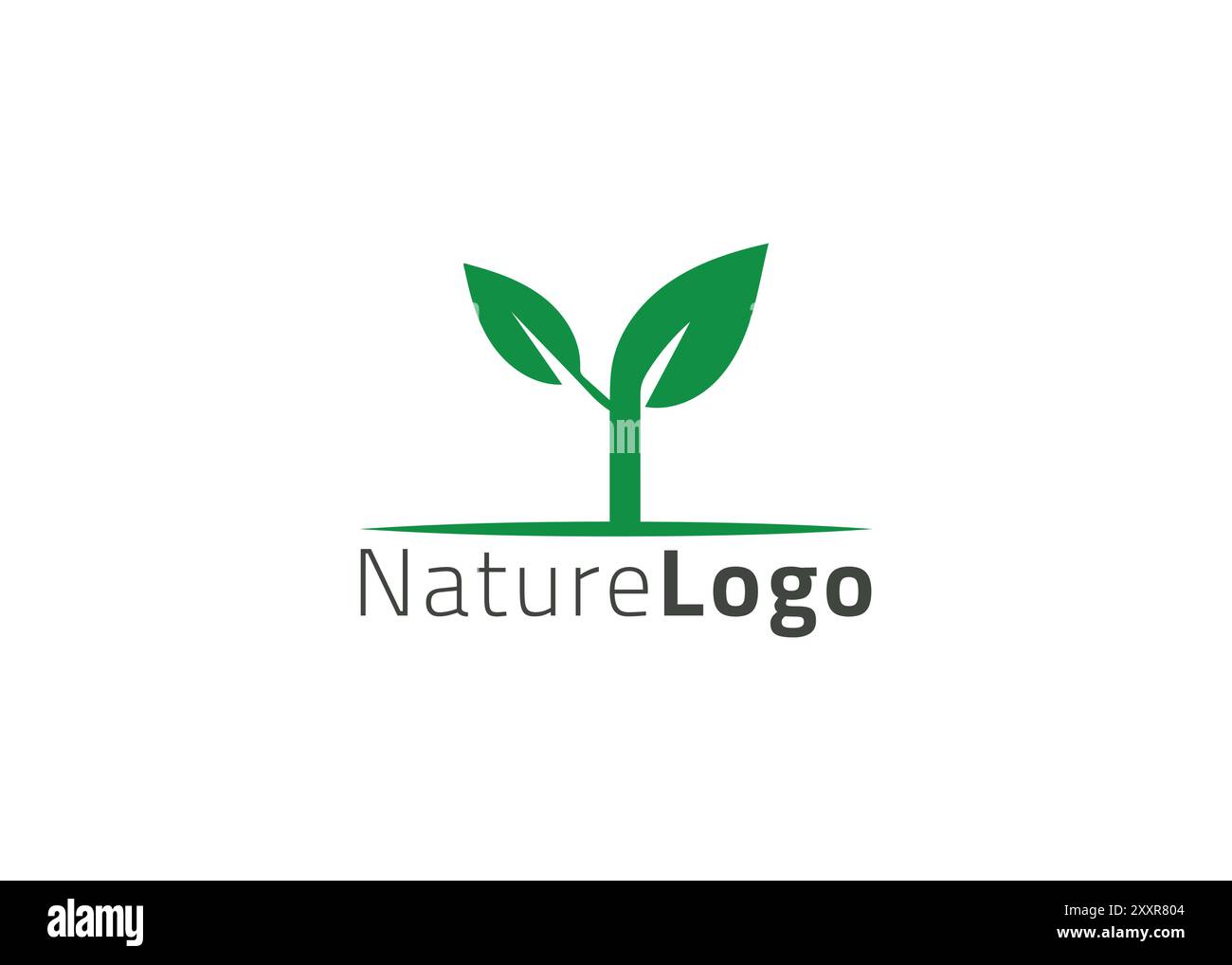 Grüne Vorlage mit abstraktem Blatt-Logo Stock Vektor