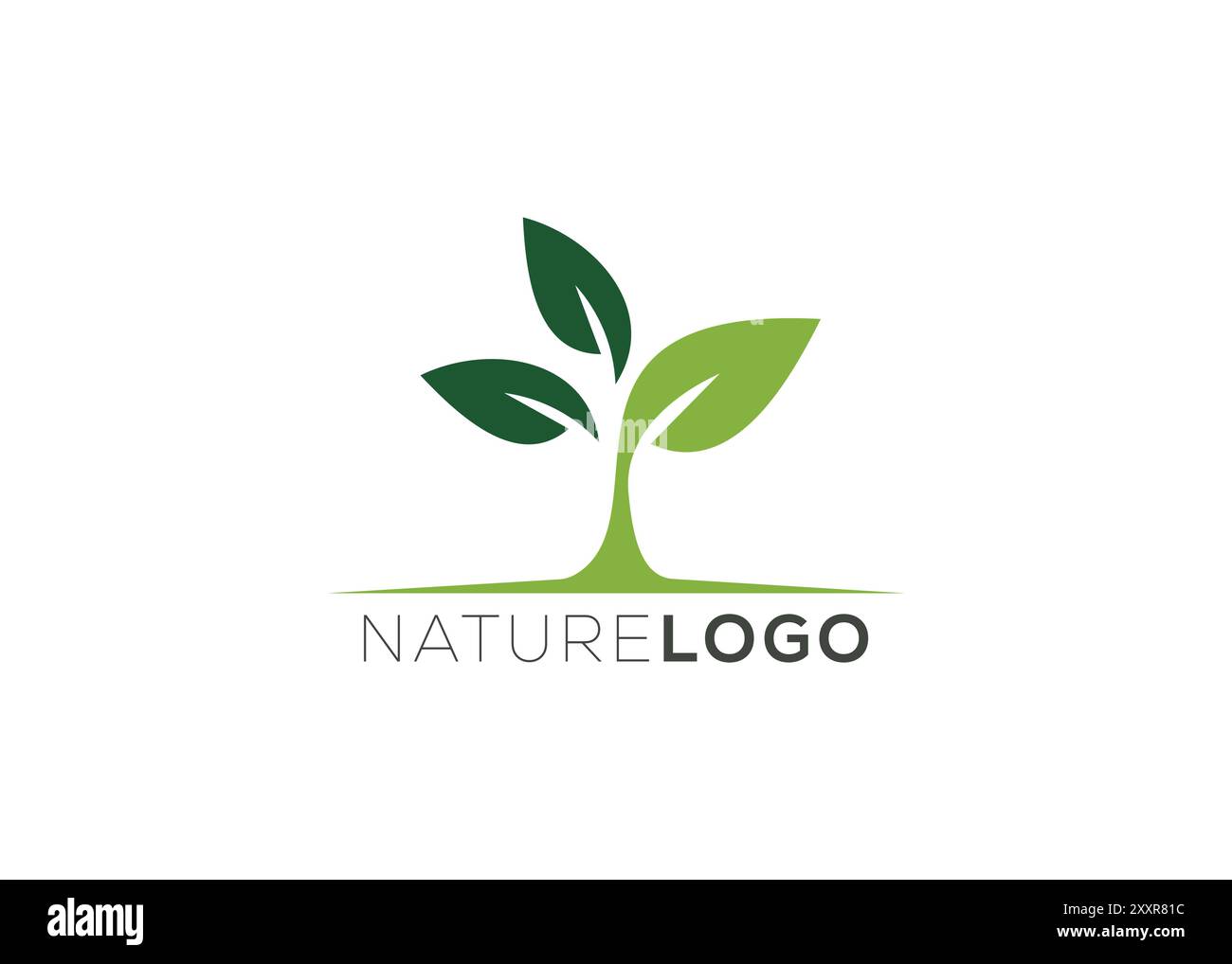 Grüne Vorlage mit abstraktem Blatt-Logo Stock Vektor