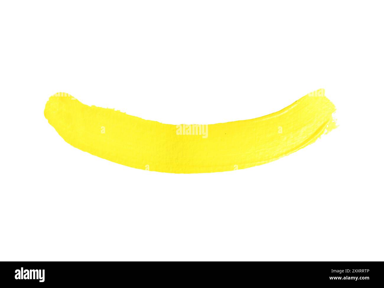 Gelber Pinsel isoliert auf weißem Hintergrund und mit Beschneidungspfaden. Stockfoto