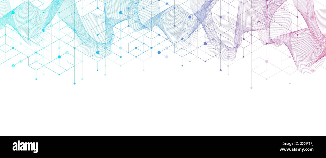 Gesundheitswesen und medizinische Muster Innovation Konzept Wissenschaft Hintergrund Design. Abstrakte geometrische Sechsecke Formen Medizin und wissenschaftlichen Hintergrund Stockfoto