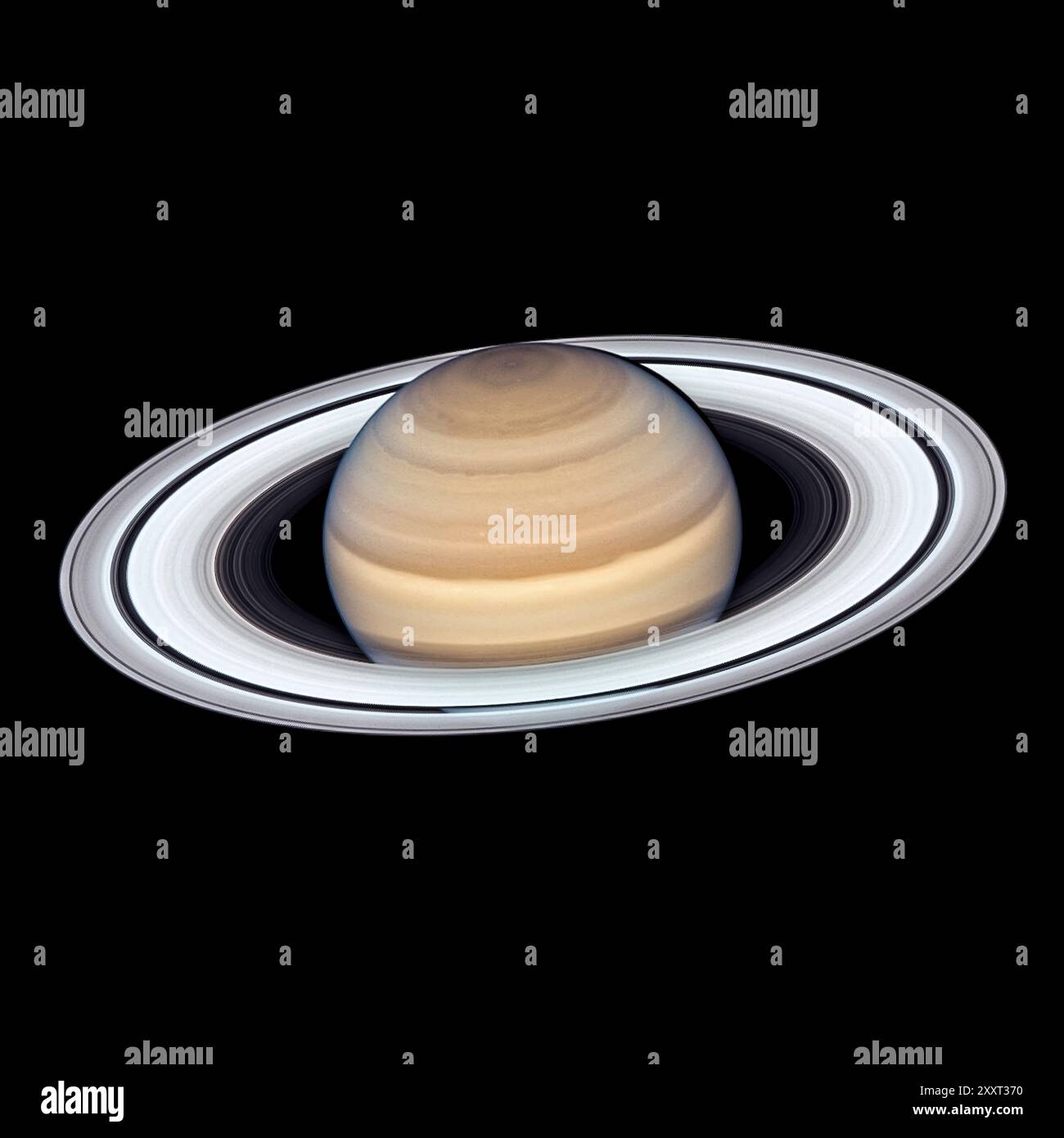 Saturn - Foto vom Hubble Space Telescope am 20. Juni 2019. Digital verbessert und vergrößert für Printmedien und Ausstellungen. Quelle: NASA / ESA / A. Simon (GSFC) / M.H. Wong (Cal, UCB) / Futuras Fotos Stockfoto