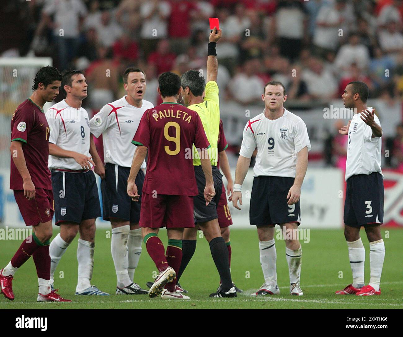 Aktenfoto vom 01.07.2006 von Wayne Rooney, der bei der Weltmeisterschaft 2006 abgeschickt wurde. Der ehemalige englische Trainer Sven-Goran Eriksson ist im Alter von 76 Jahren gestorben. Ausgabedatum: Montag, 26. August 2024. Stockfoto