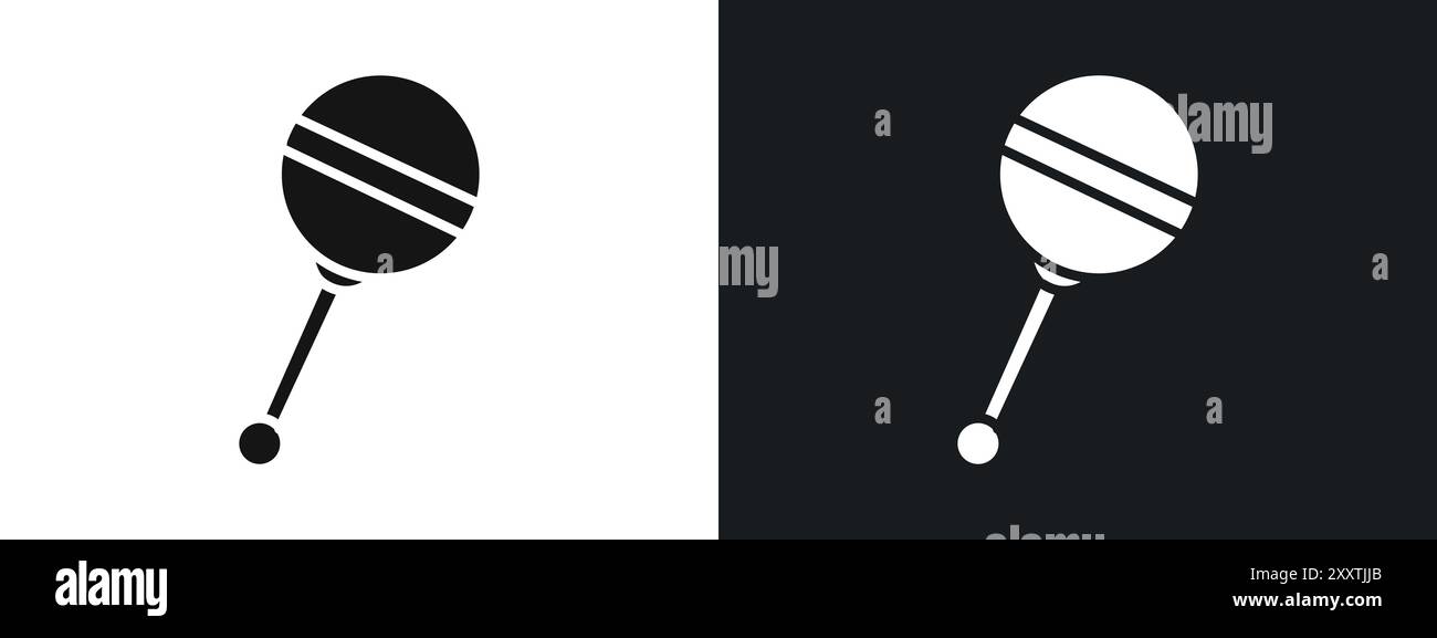 Baby Rassel Symbol lineares Vektorgrafik Zeichen oder Symbolsatz für Web App ui Stock Vektor