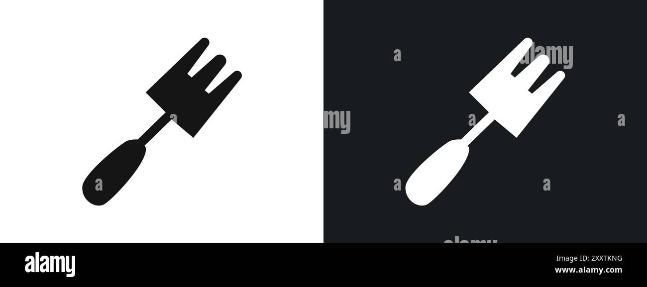 Gartengabelsymbol Linearvektorgrafik Zeichen oder Symbolsatz für Web-App-ui Stock Vektor