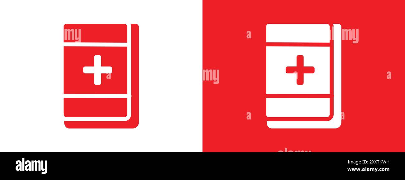 Medizinisches Buch Symbol lineare Vektorgrafik Zeichen oder Symbolsatz für Web-App-ui Stock Vektor