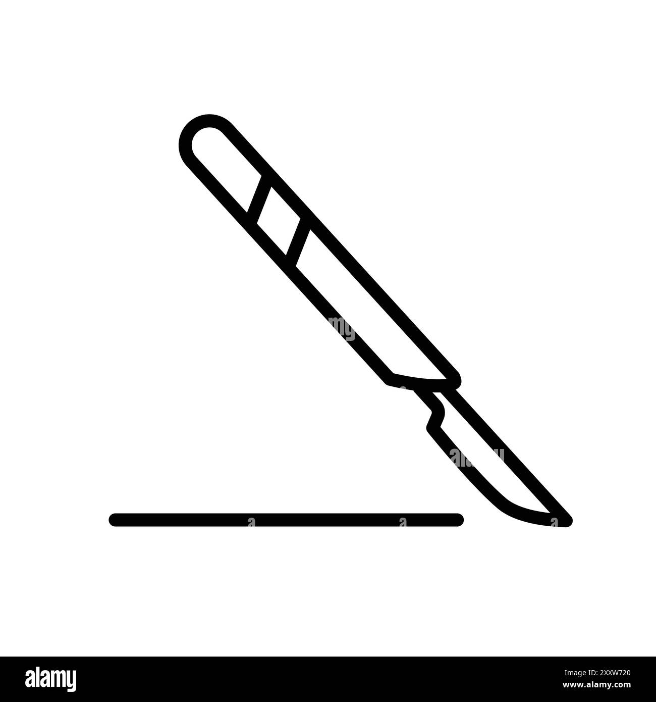 Chirurgie-Symbol flacher Satz in schwarz-weißer Farbe Umrissvektor Stock Vektor