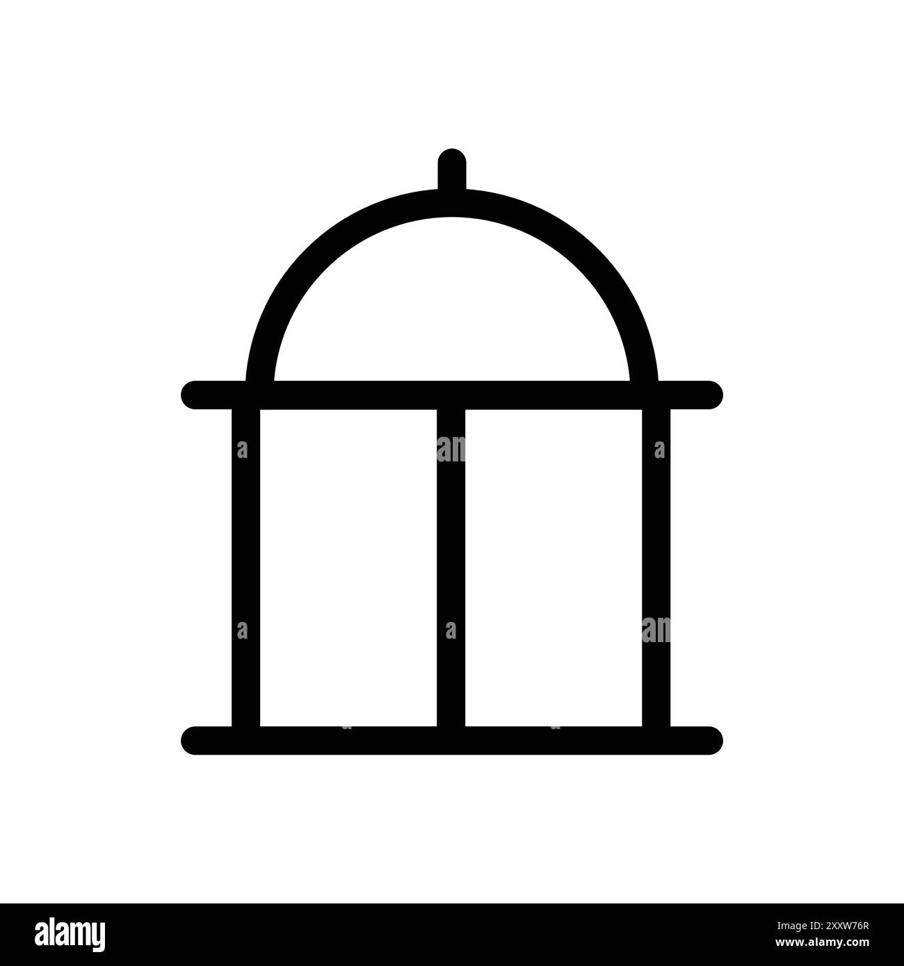 Regierung Icon flach gesetzt in schwarz-weiß Farbe Umrissvektor Stock Vektor