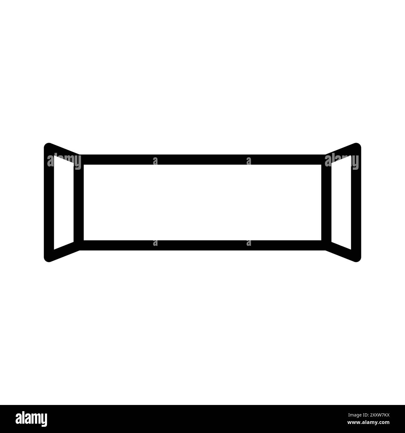 Rohrsymbol flach in Schwarz-weiß-Umrissvektor gesetzt Stock Vektor