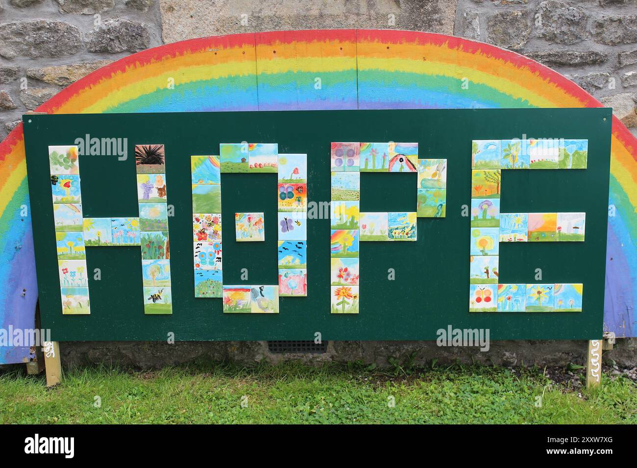Rainbow Hope Zeichen Stockfoto