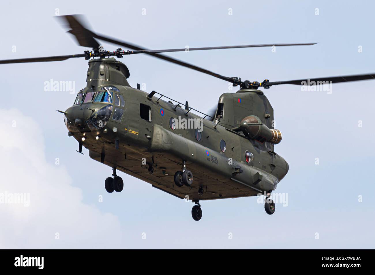 FAIRFORD/DEUTSCHLAND - vom 13. Juli 2018: die Royal Air Force CH-47 Chinook HC6 ZH 891 Transporthubschrauber Display für RIAT Royal International Air Tatto Stockfoto