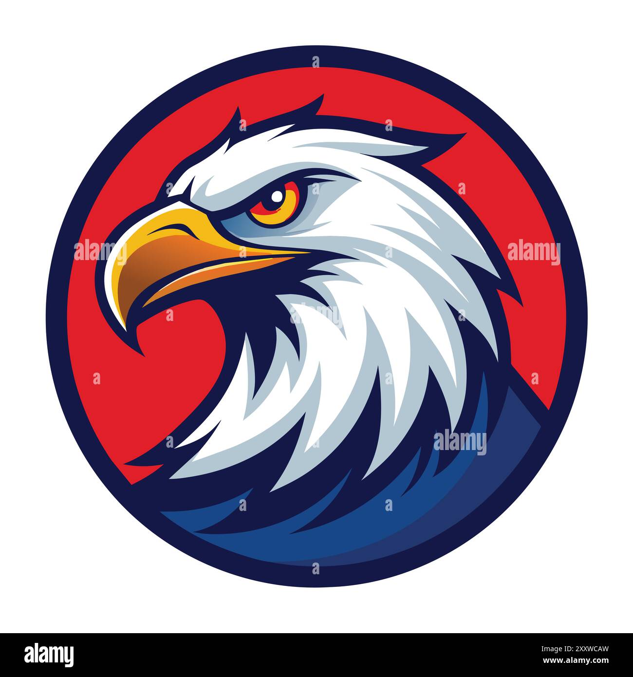 Angry Eagle Logo Im Kreis Stock Vektor