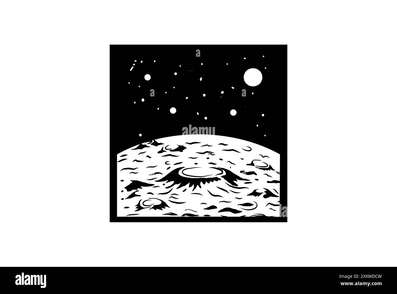 Hipster Vintage Retro Moon Planet Surface Science für T-Shirt Logo Design Vektor Stock Vektor