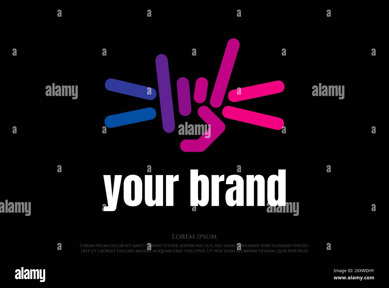 Hand Hold Drum Stick für Musik Drummer Festival Wettbewerb Tag Logo Design Vektor Stock Vektor