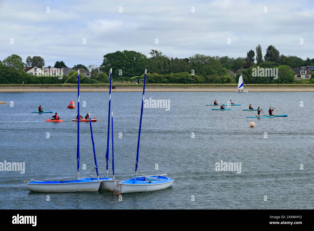 Jollen, Llanishen Reservoir, Lisvane und Llanishen Reservoir, Cardiff, Südwales. Stockfoto