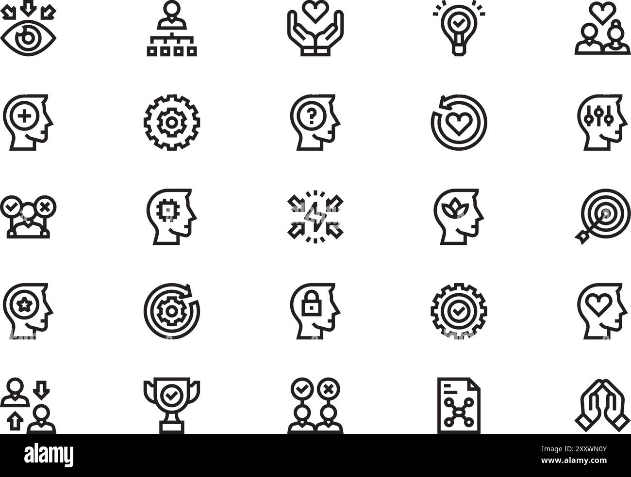Die Kollektion Life Skills Icons ist eine Vektorillustration mit bearbeitbarem Konturstrich. Stock Vektor