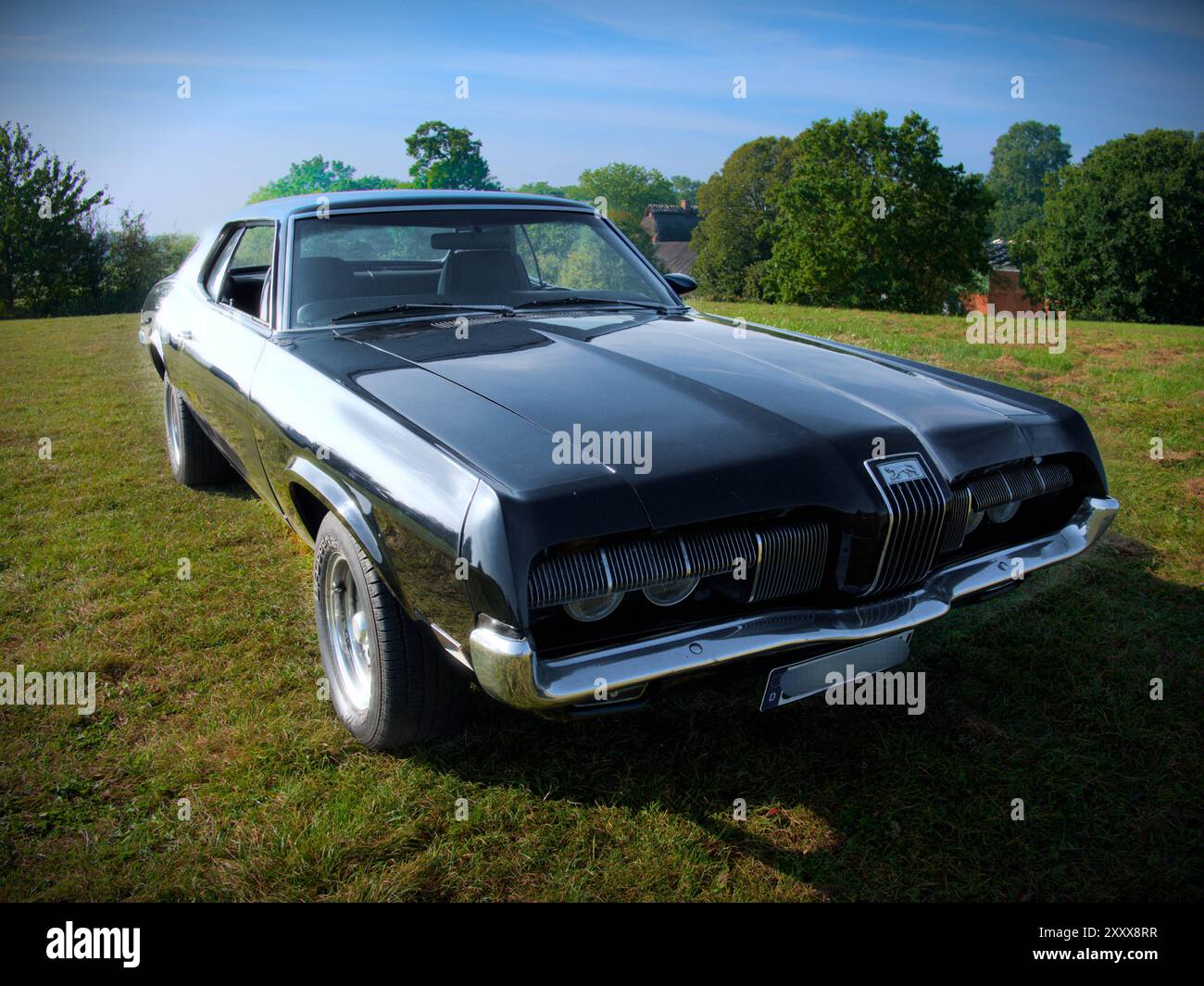 Ford Mercury Cougar – Schwarzes Auto mit Chrom Stockfoto