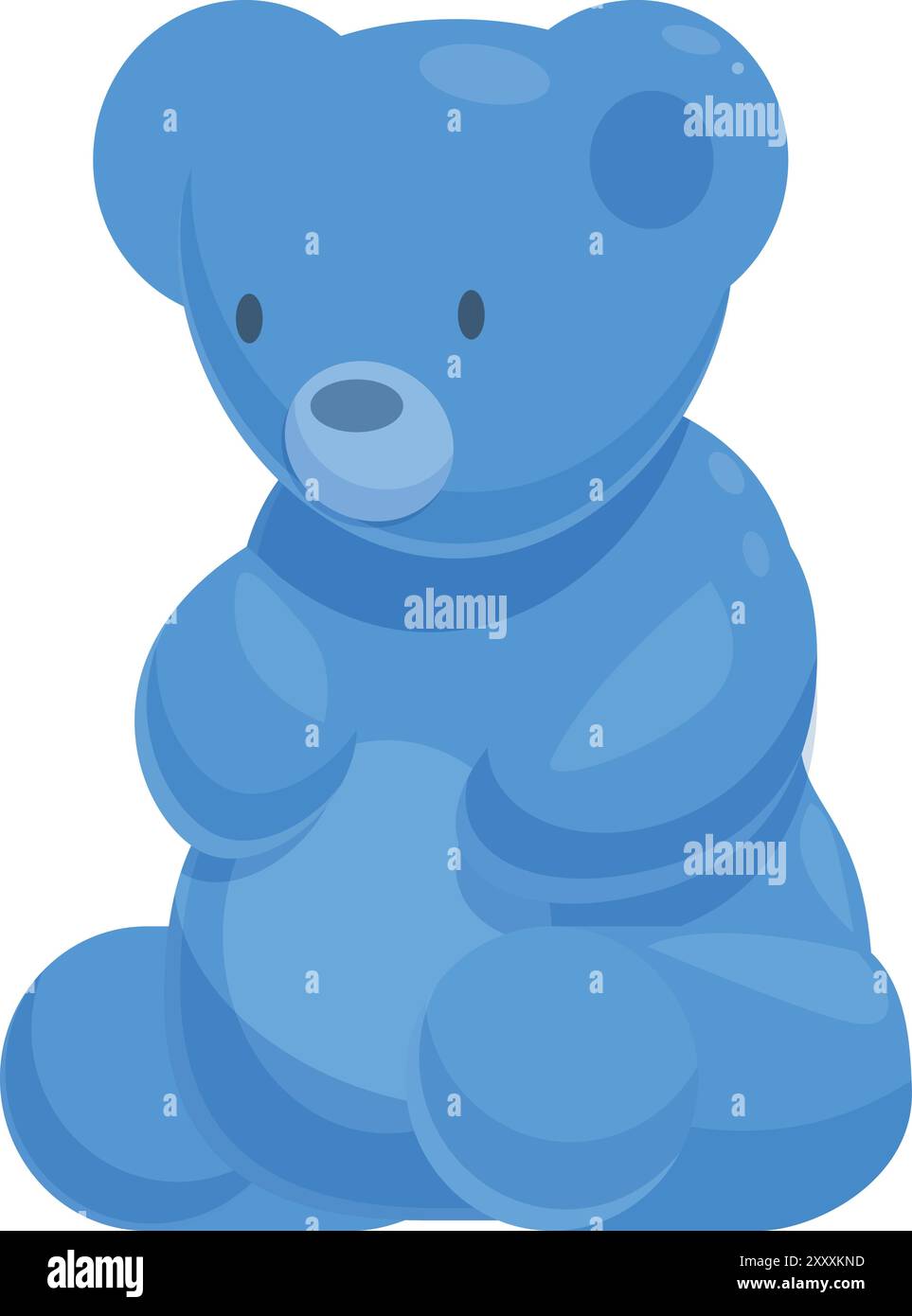 Blauer Gummibär sitzt und wartet auf jemanden Stock Vektor