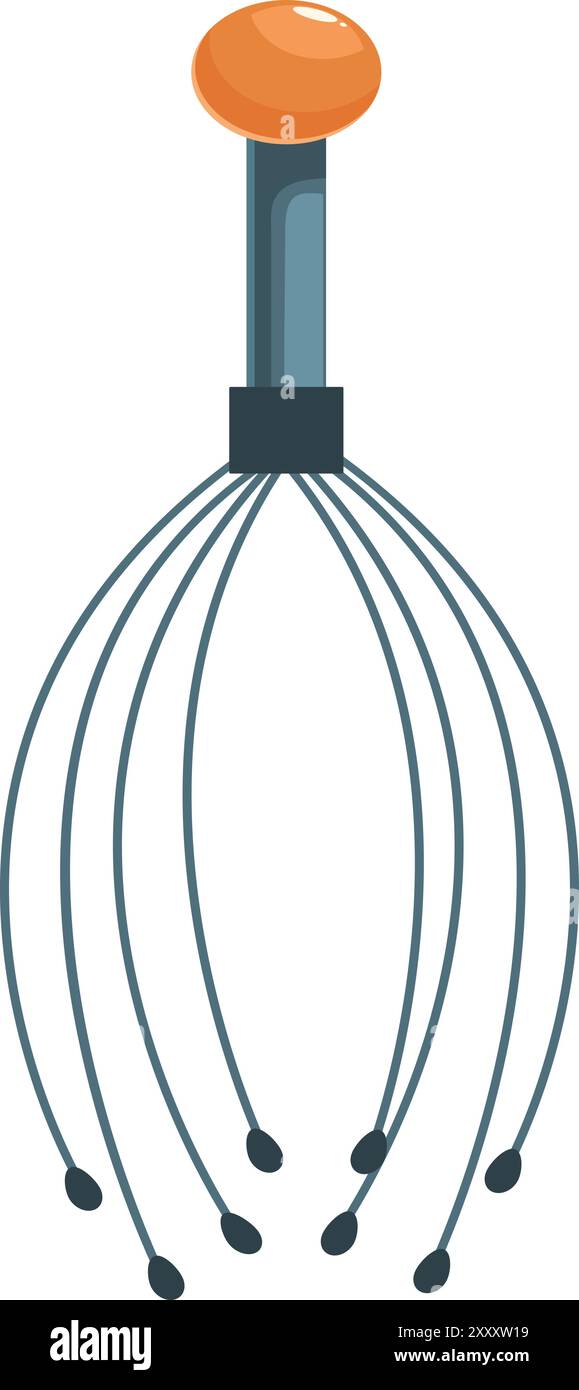 Massagegerät mit Metallkopf und Griff für Körperentspannung und Anti-Stress-Massage Stock Vektor