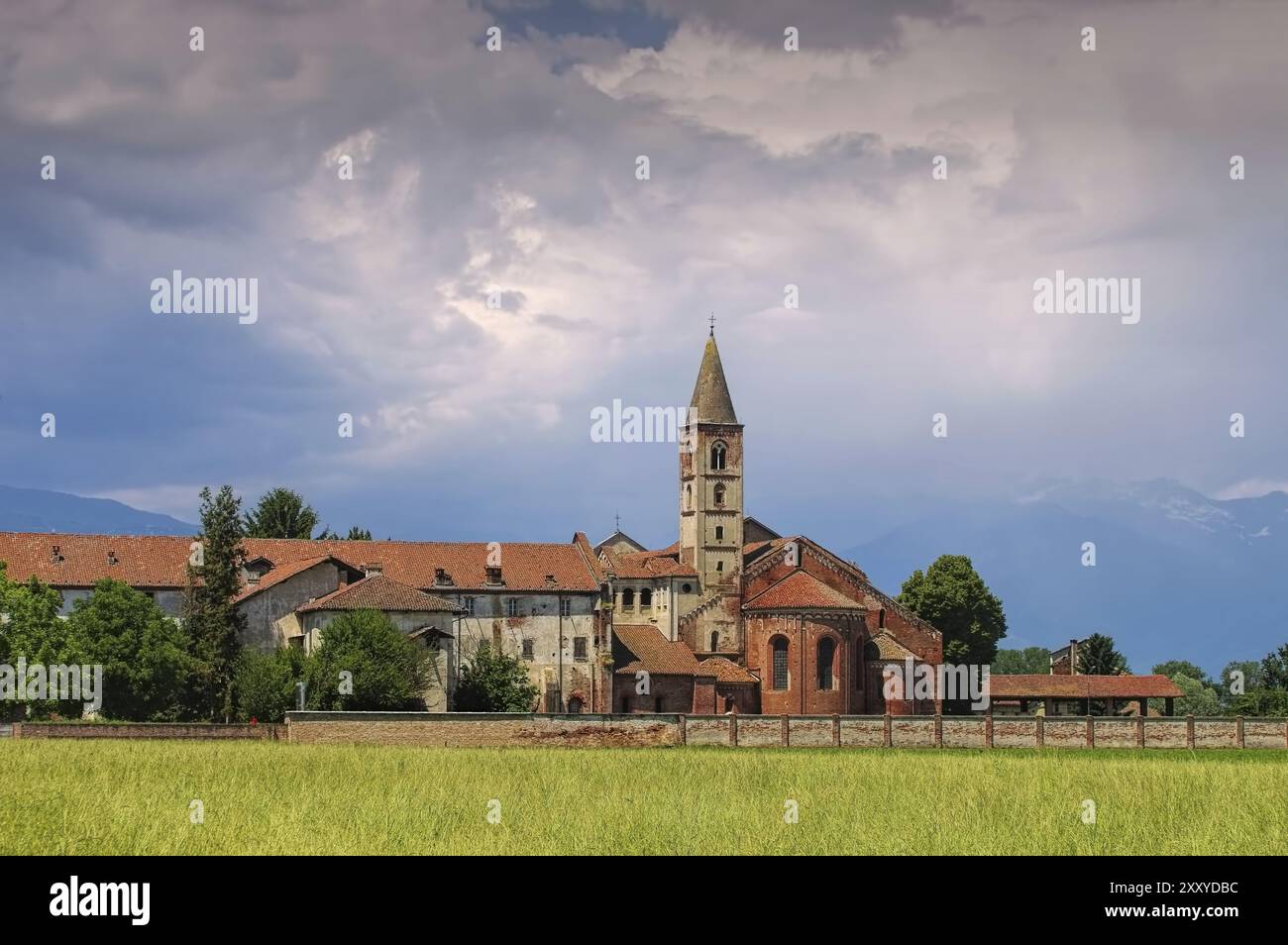 Staffarda Abbey in Piemont, Staffarda Abbey, Piemont, Italien, Europa Stockfoto