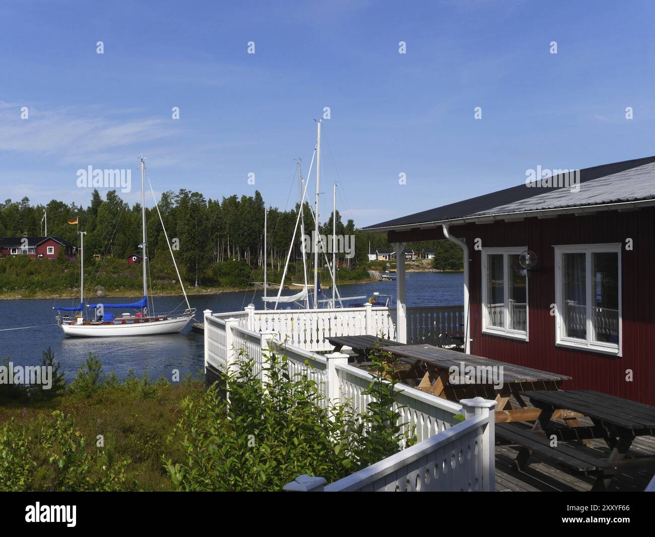 Gästehafen Segelvik Stockfoto