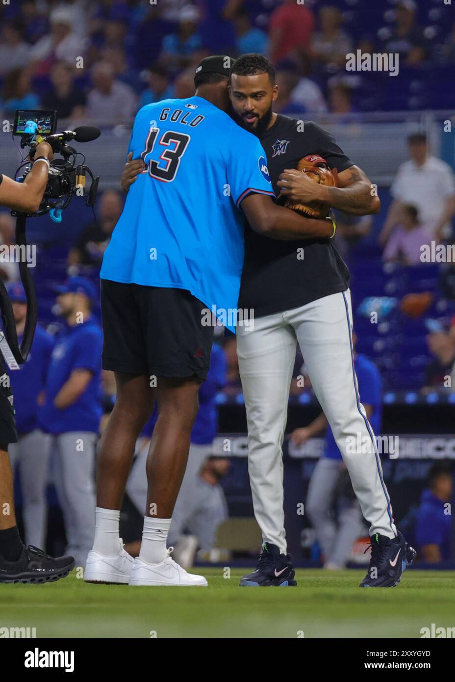 MIAMI, FLORIDA - 25. August, Miami Marlins gegen Chicago Cubs im Loan Depot Park am 25. August 2024 in Miami, Florida. (Foto: Chris Arjoon) Stockfoto