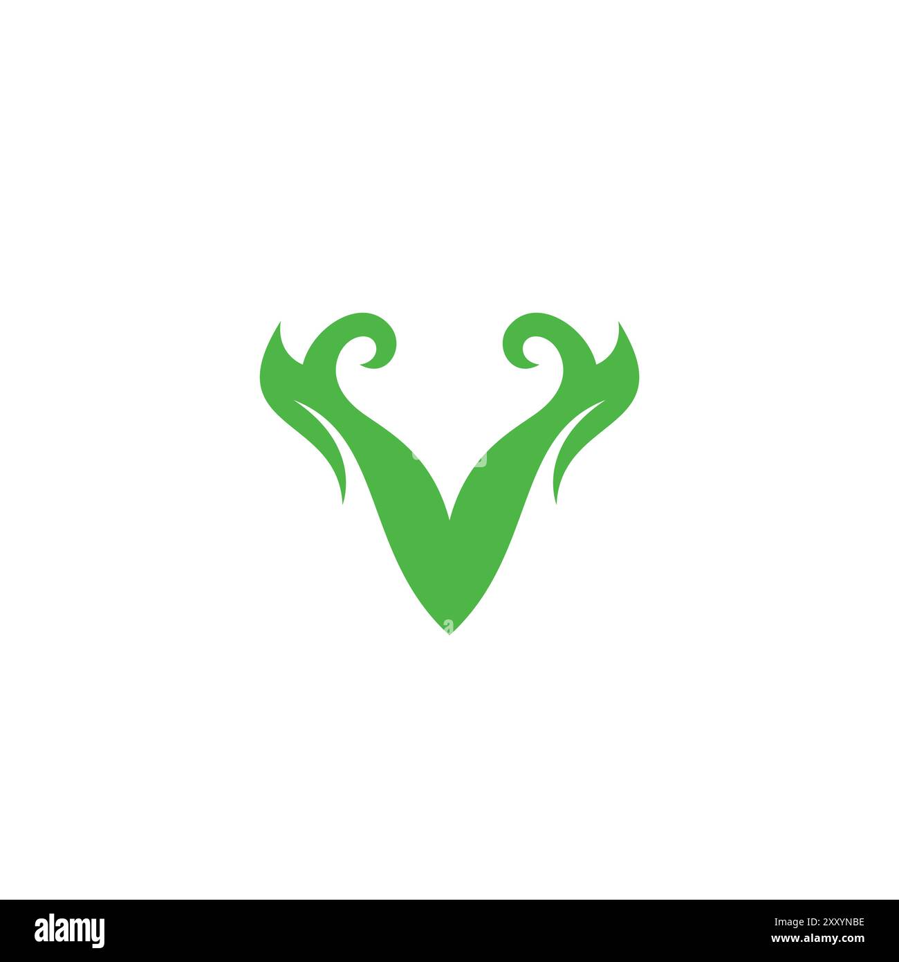 Bio-Logo mit Buchstabe V-Blatt Stock Vektor