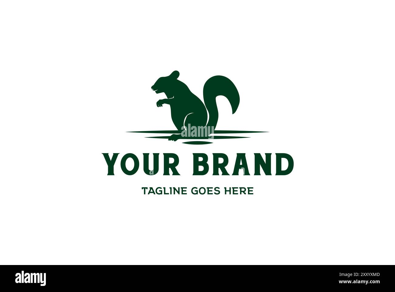 Retro Vintage Eichhörnchen Silhouette Logo Design Vektor Stock Vektor