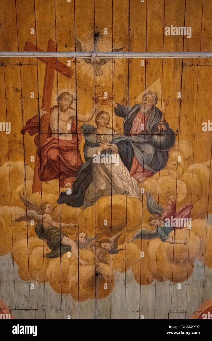 Santuário de Nossa Senhora do Monte, Fresko an Holzdecke Stockfoto