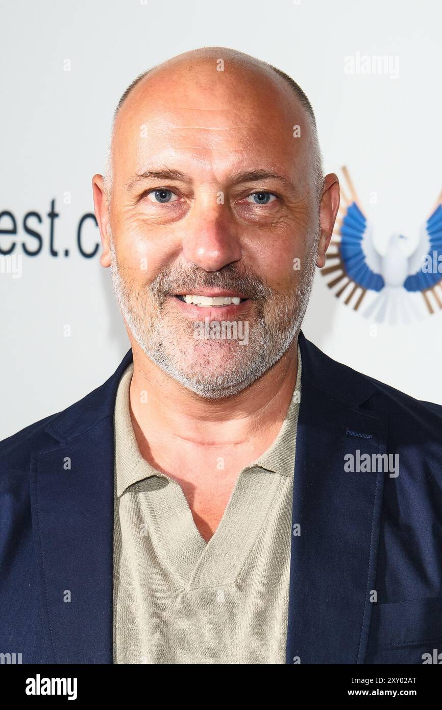 London, Großbritannien. August 2024. Dean Kilbey fotografierte auf der Medienwand für Charlotte während des Frightfest 2024, der 25. Ausgabe des Horrorfilmfestivals. Foto von Julie Edwards./Alamy Live News Stockfoto