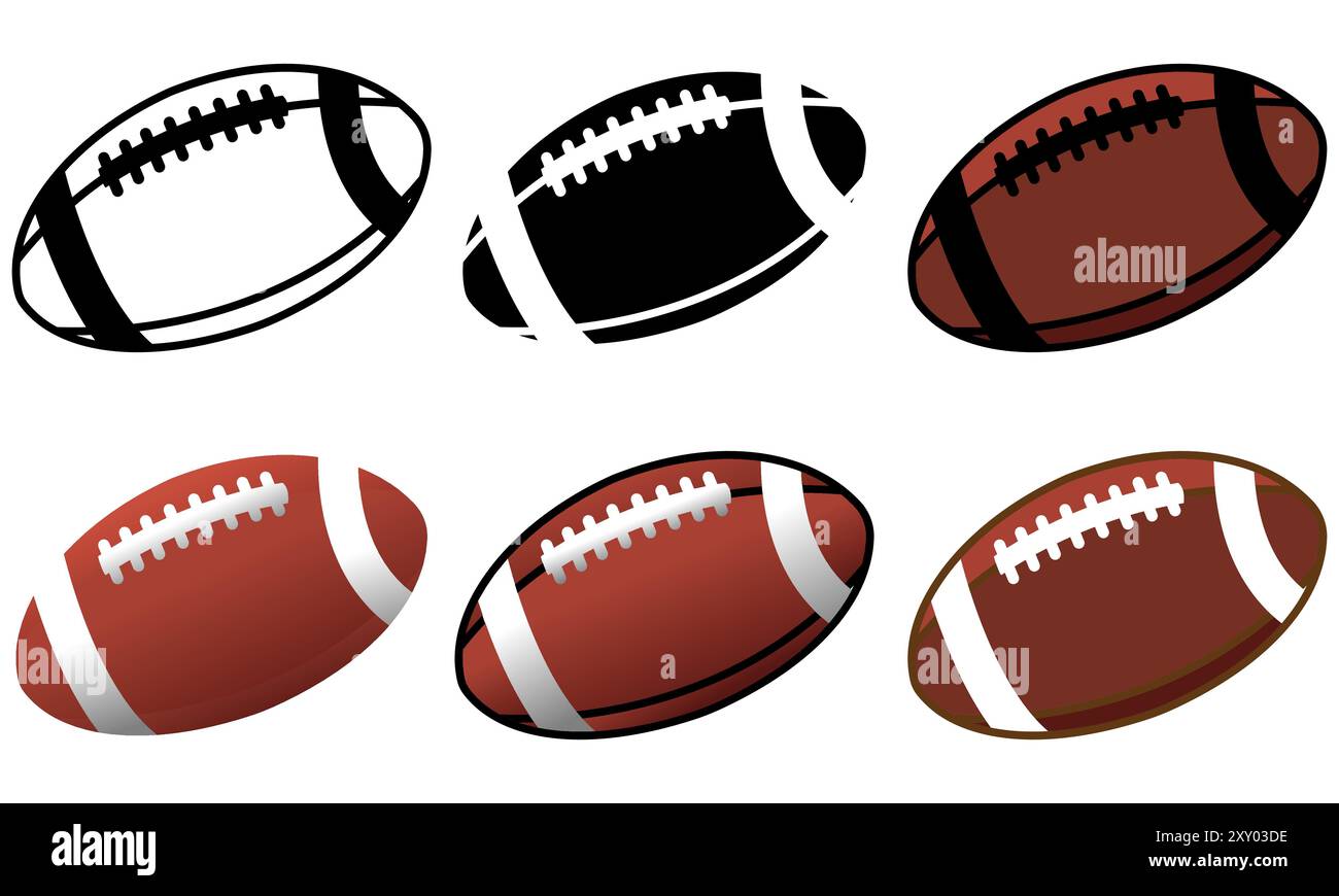 Set mit American Football-Designs Stock Vektor